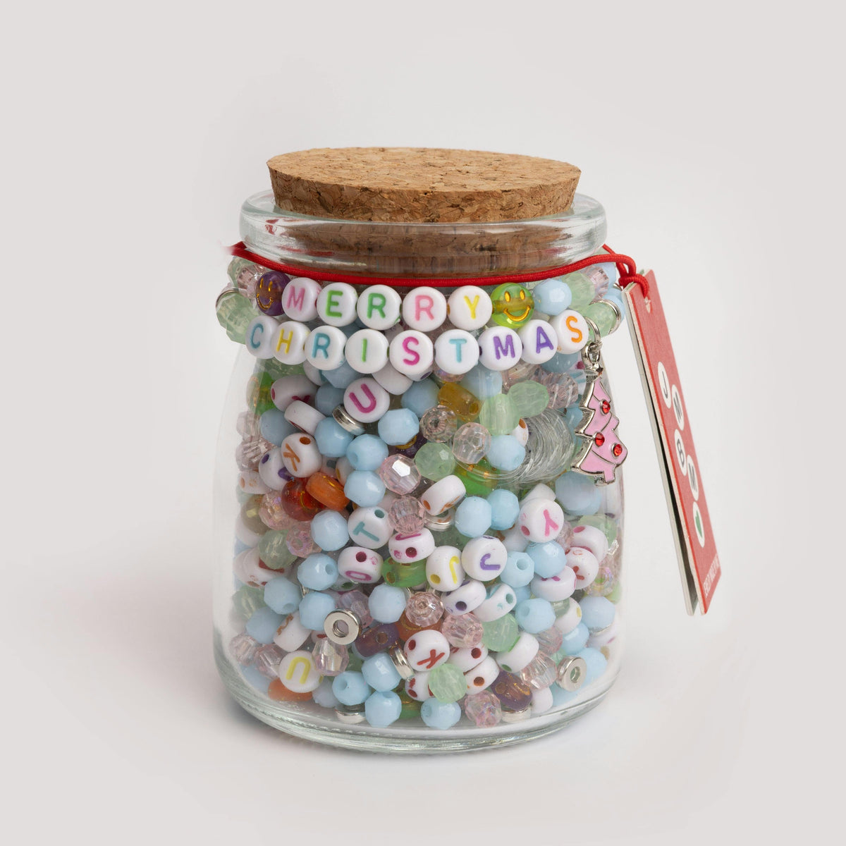 Merry Christmas Pastel Core Pink Mid Century Modern Christmas Tree DIY Jar