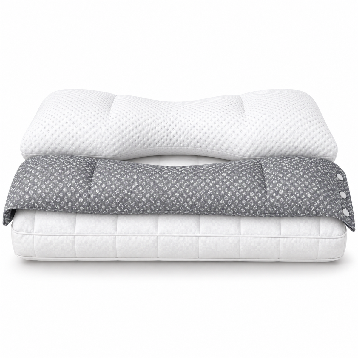 Adjustable Cervical Neck Support Pillow – Ergonomic 3-in-1 Sleeping Pillow with Detachable Neck Cushion