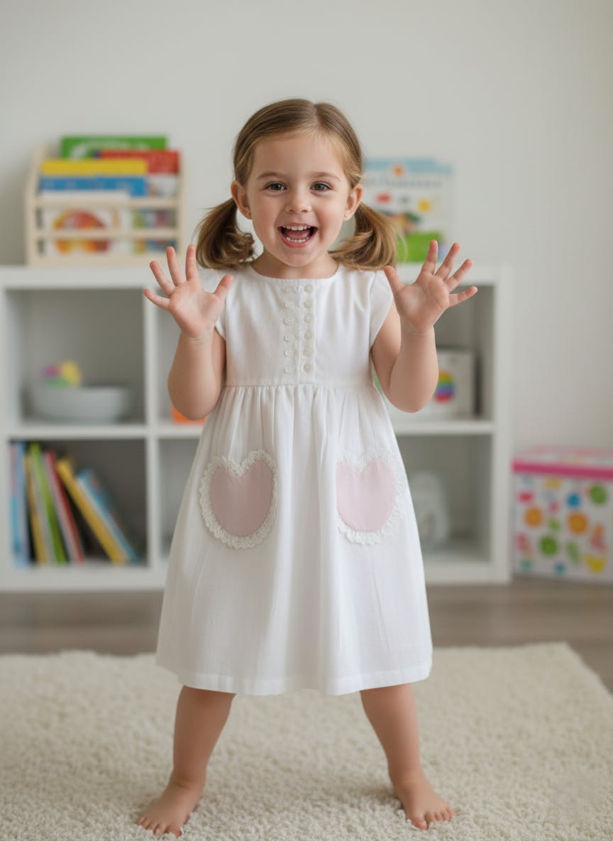 Amore Dress White — Cotton Girls Dress | Infant to Tween 0-13 Years