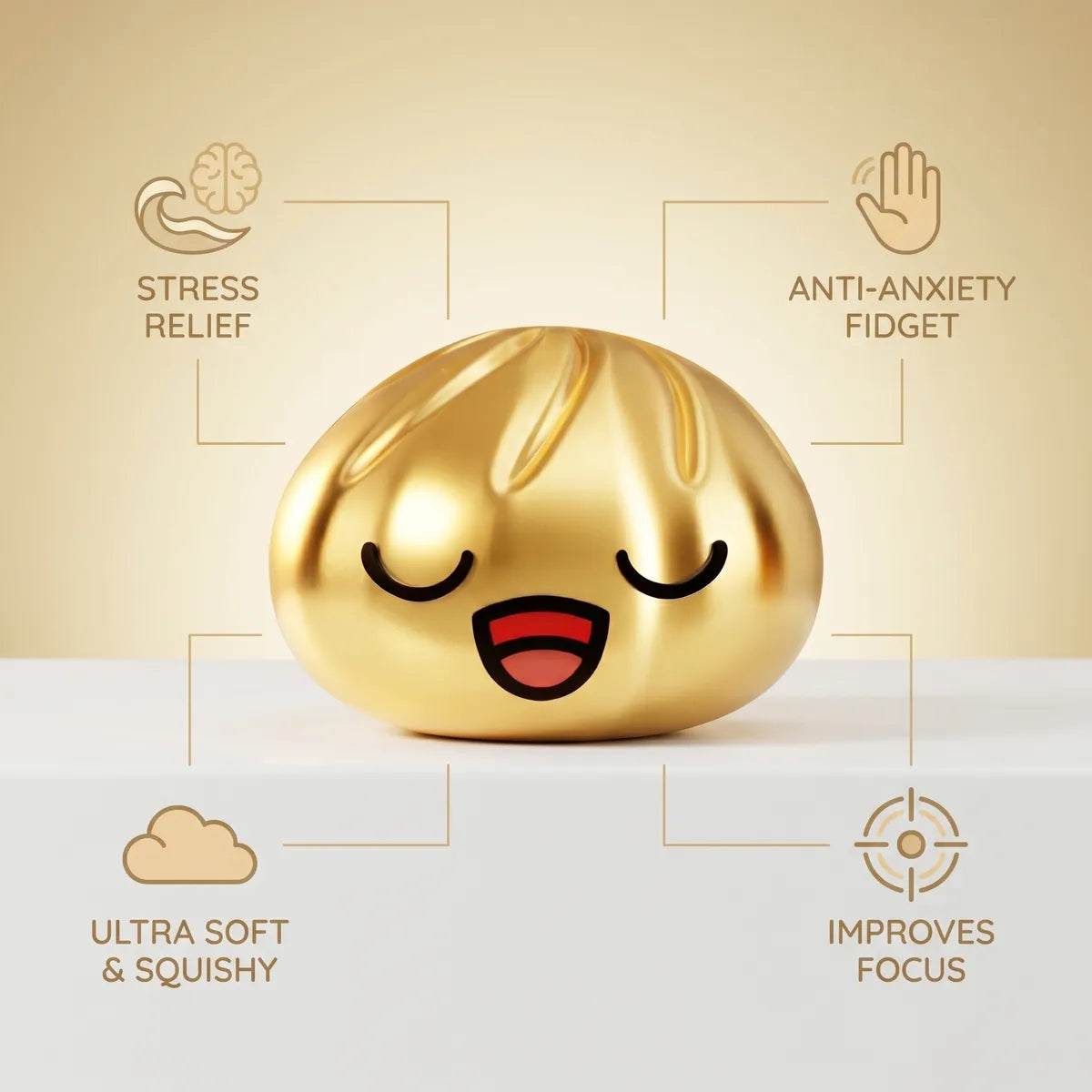Treasure Rare Gold Dumpling Squishy