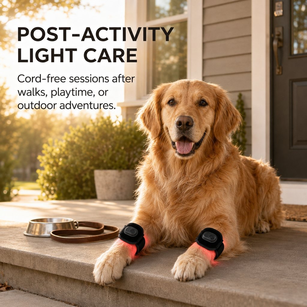 Rechargeable Dog Red & Near-Infrared Leg Wrap – Cord-Free At-Home Care for Senior Dogs & Post-Activity Comfort