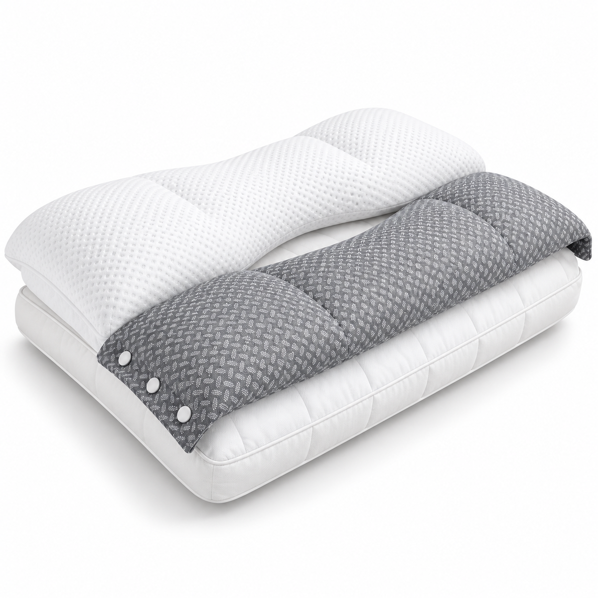 Adjustable Cervical Neck Support Pillow – Ergonomic 3-in-1 Sleeping Pillow with Detachable Neck Cushion