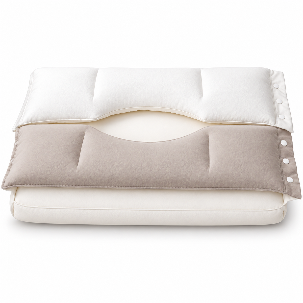 Adjustable Cervical Neck Support Pillow – Ergonomic 3-in-1 Sleeping Pillow with Detachable Neck Cushion