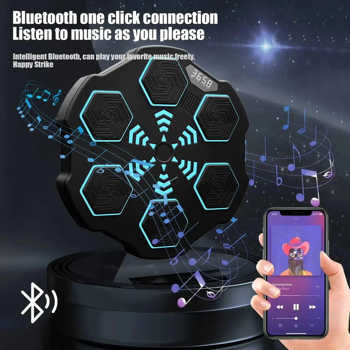 RhythmStrike: LED Music Boxing Machine with Gloves