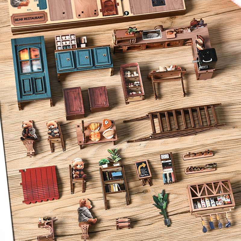 Bear Bistro Time DIY Miniature House Kit