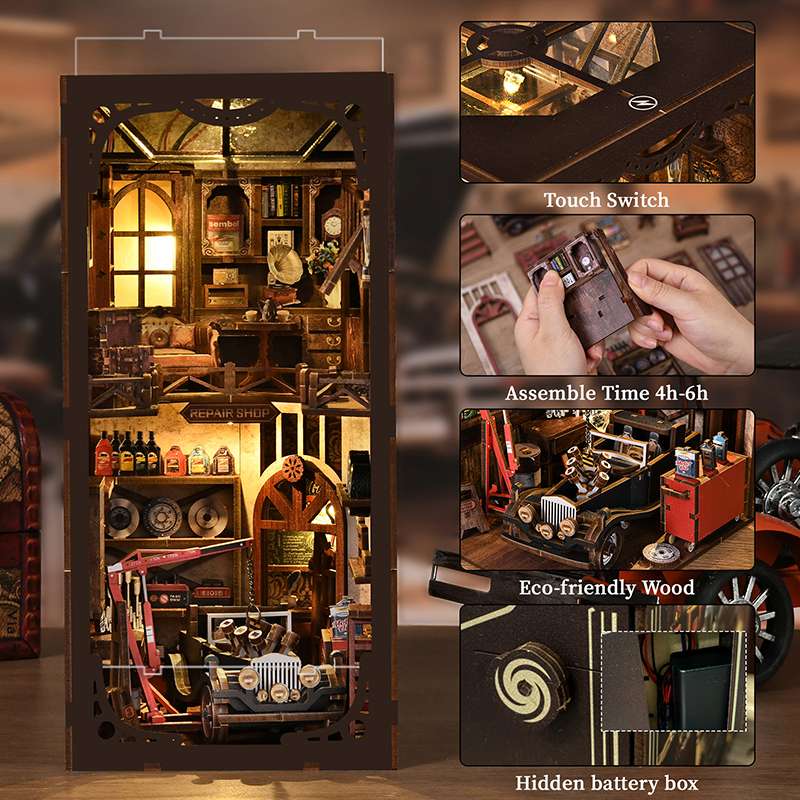 Vintage Repair Garage DIY Miniature House Kit