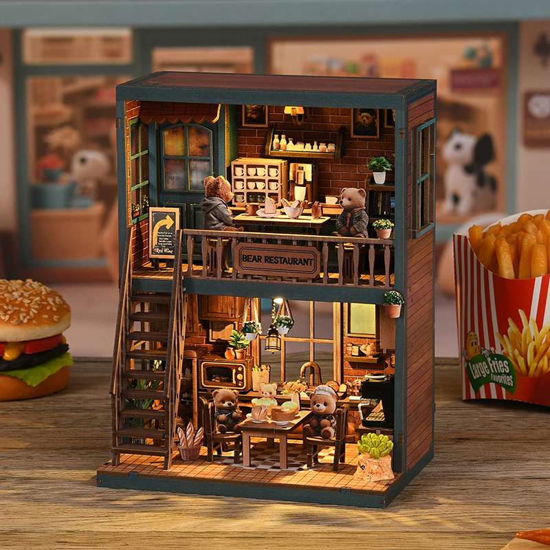 Bear Bistro Time DIY Miniature House Kit