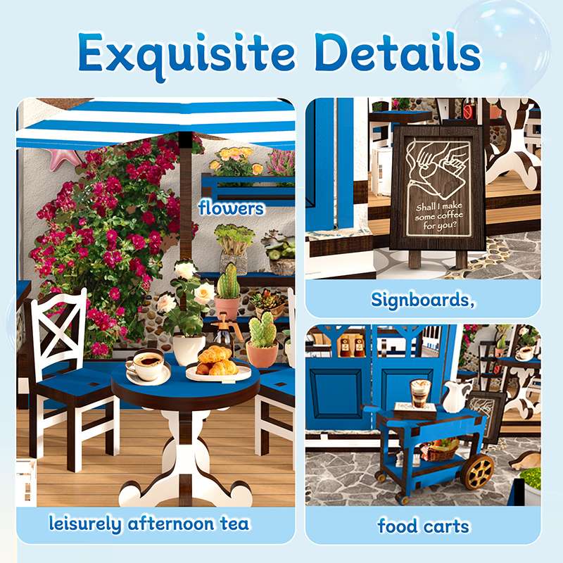 Seaside Coffee House DIY Miniature House Kit