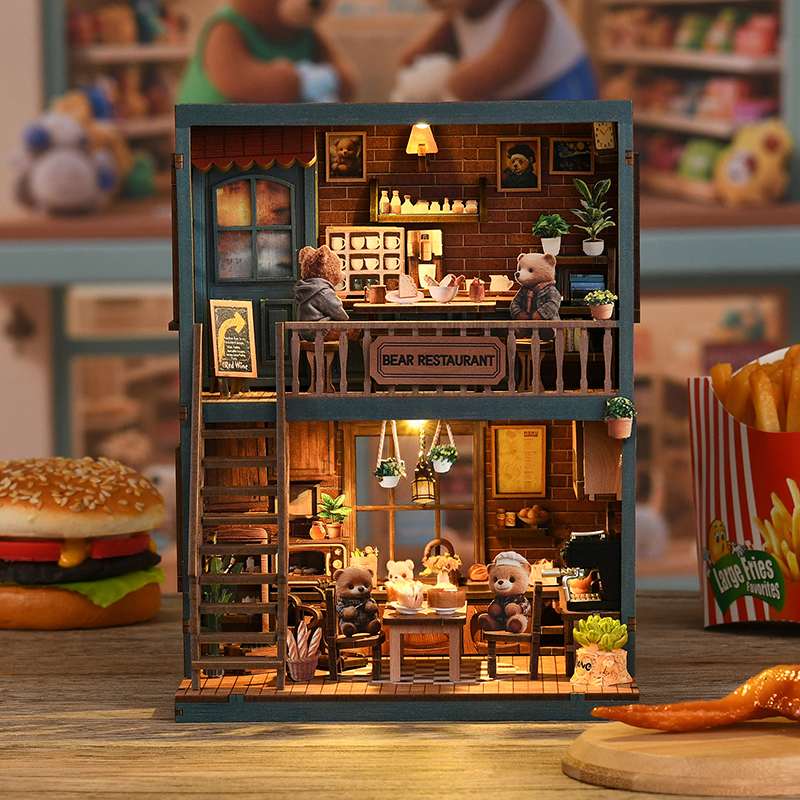 Bear Bistro Time DIY Miniature House Kit