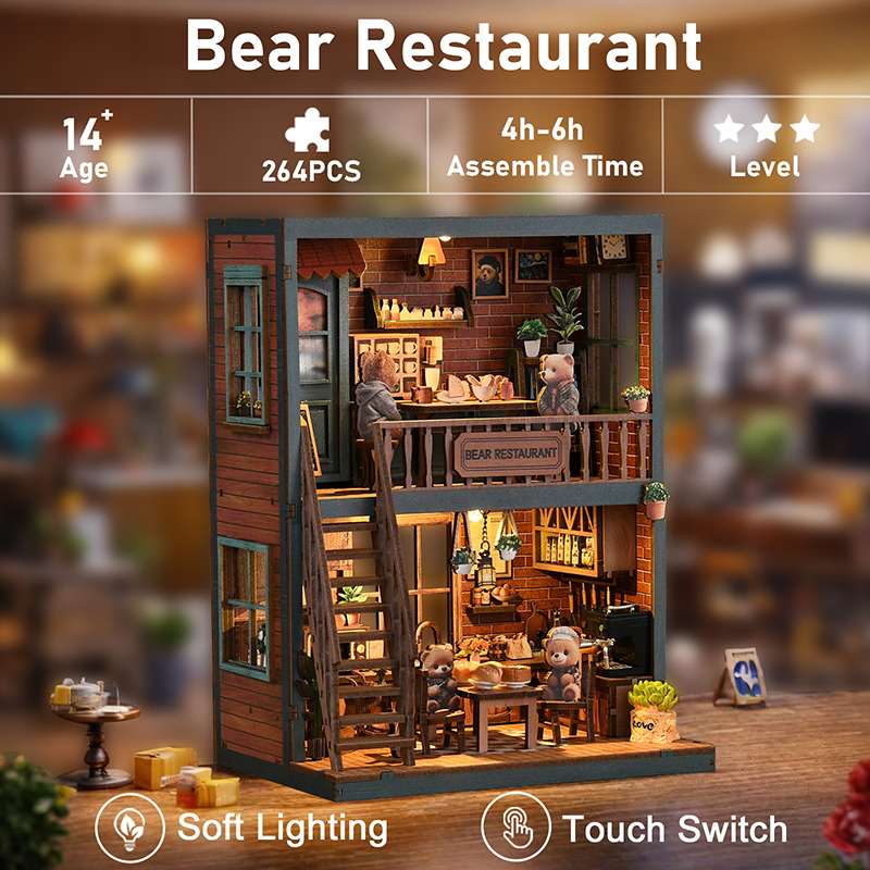 Bear Bistro Time DIY Miniature House Kit
