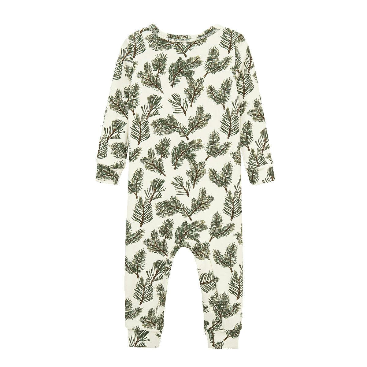 Pine Brushed Zipper Pajama