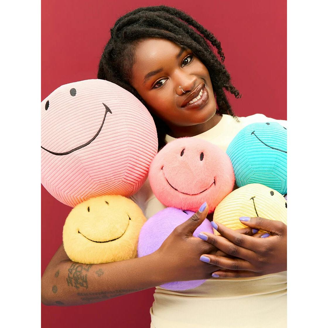 Plush Smiley Fuzzy Yellow 5"