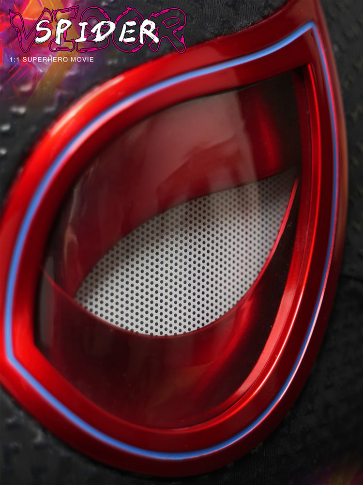 Miles Morales SpiderMan Mask | LED Glowing Eyes | Wearable Cosplay | Ring Remote Control