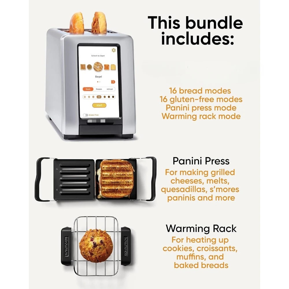 Toaster Two Slice Panini Press Warming Rack Metal