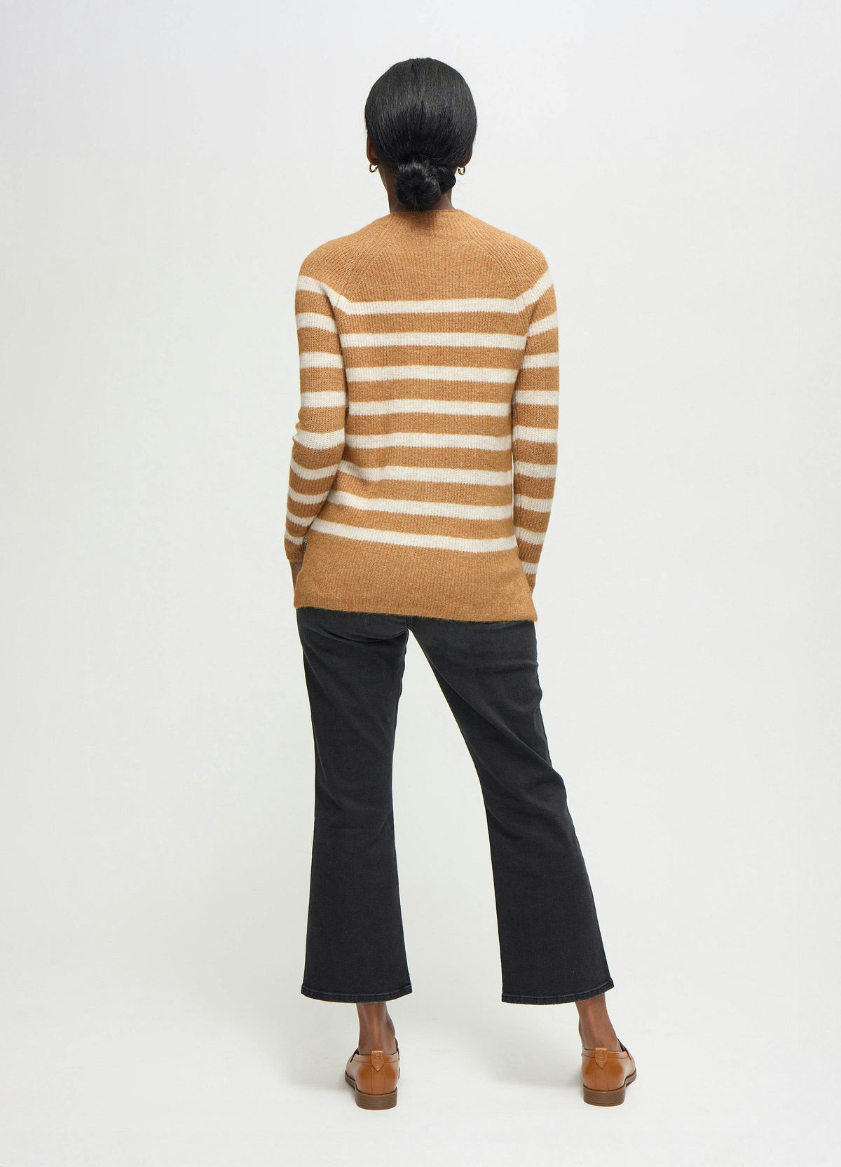 Striped Mock Neck Maternity & Nursing Tunic Sweater