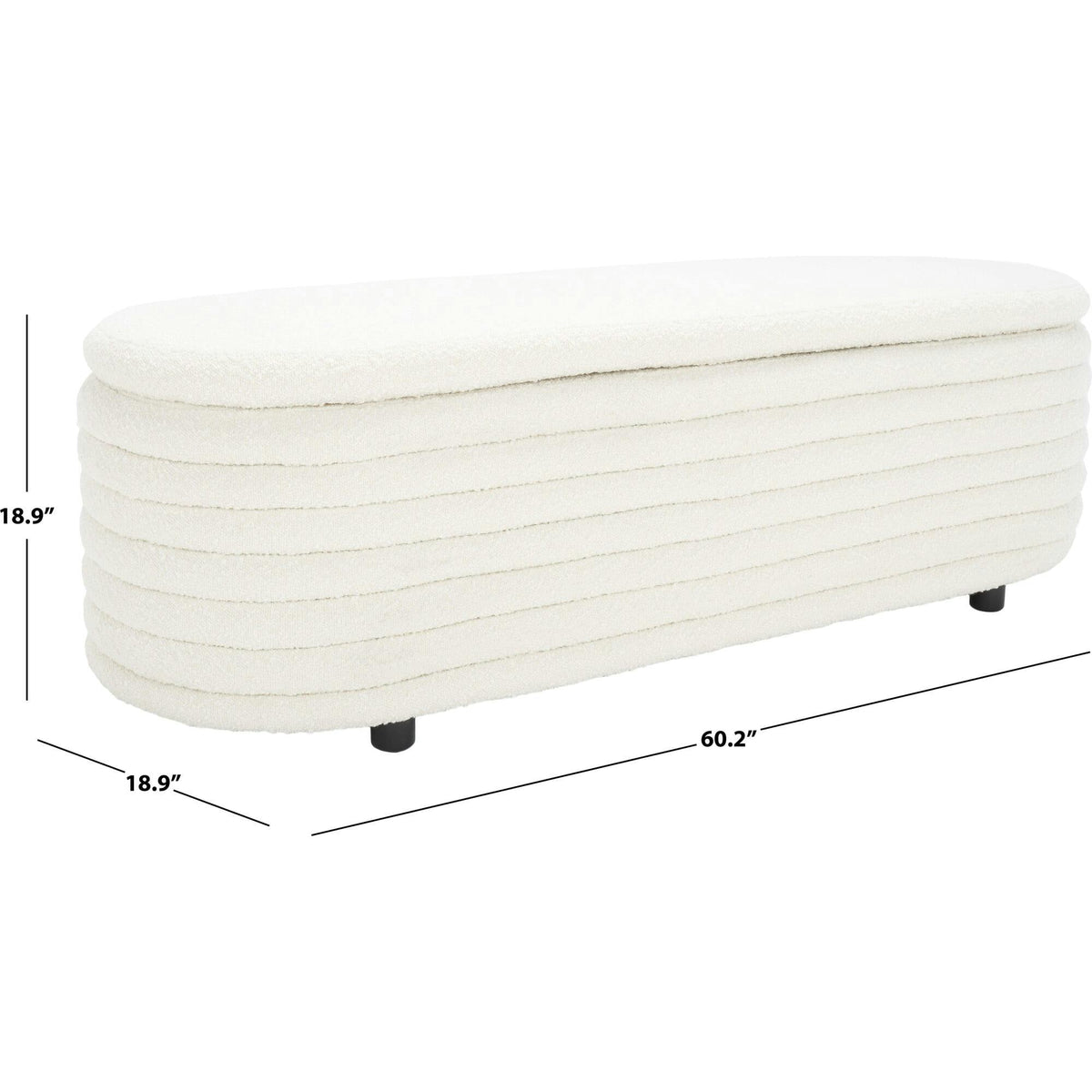 Jaymie Boucle Storage Bench