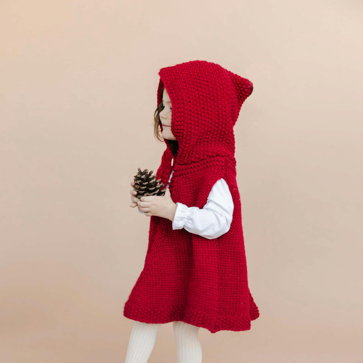 Poncho with hood - Red