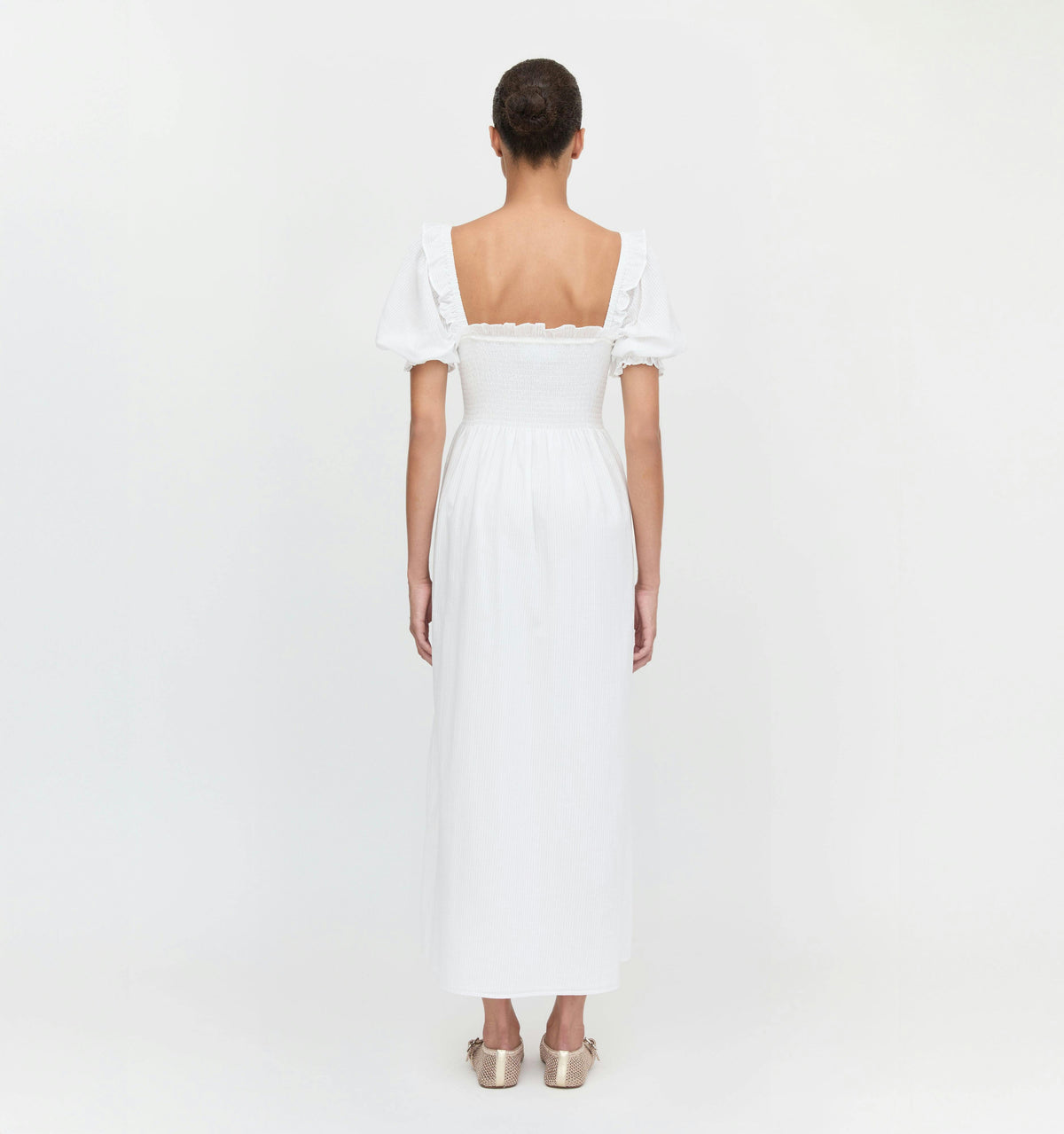 The Scarlett Nap Dress - White Shadow Stripe