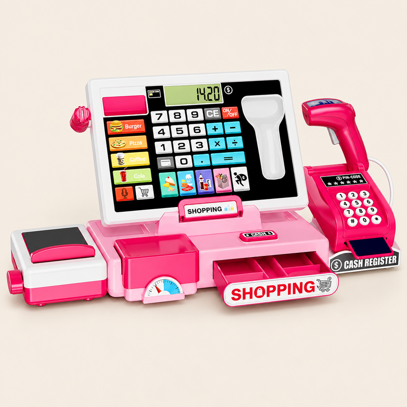 Toy Cash Register with Working Calculator