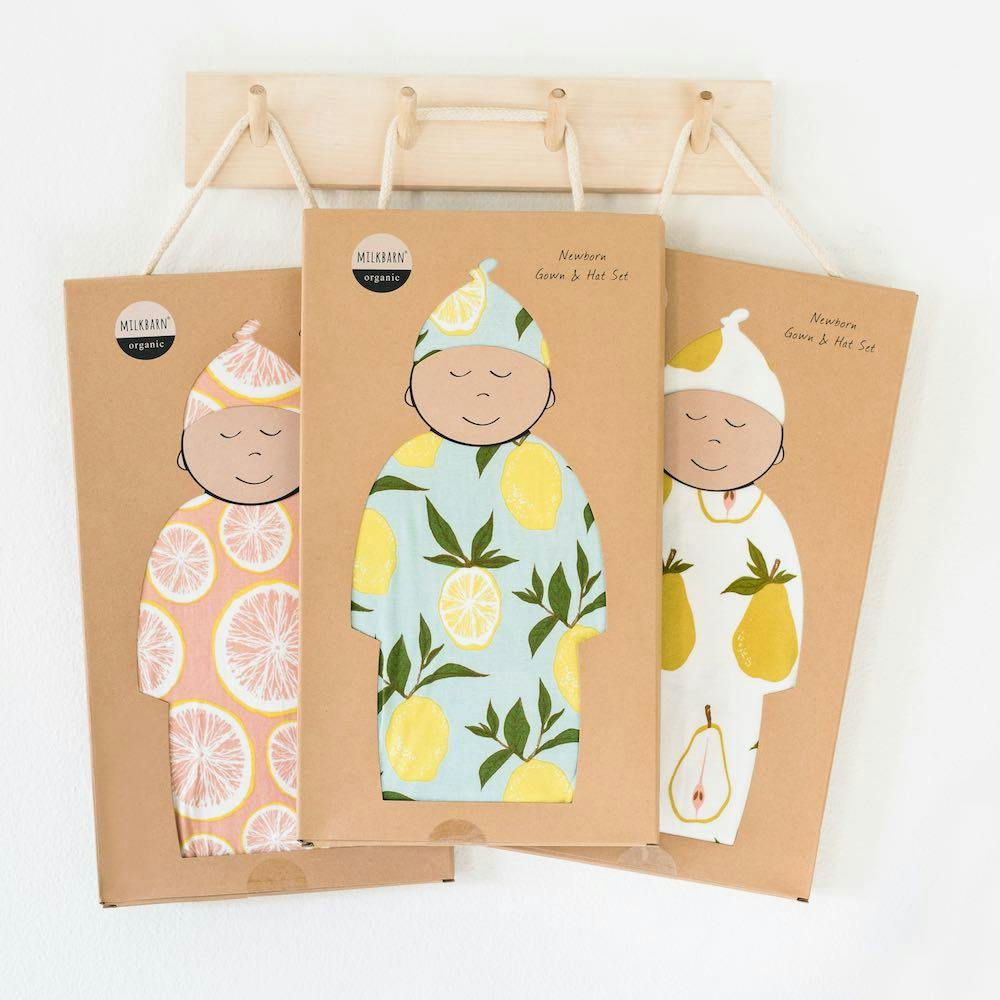Bumblebee Bamboo Newborn Gown & Hat Set