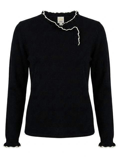 Ruffle Neck Knit Top