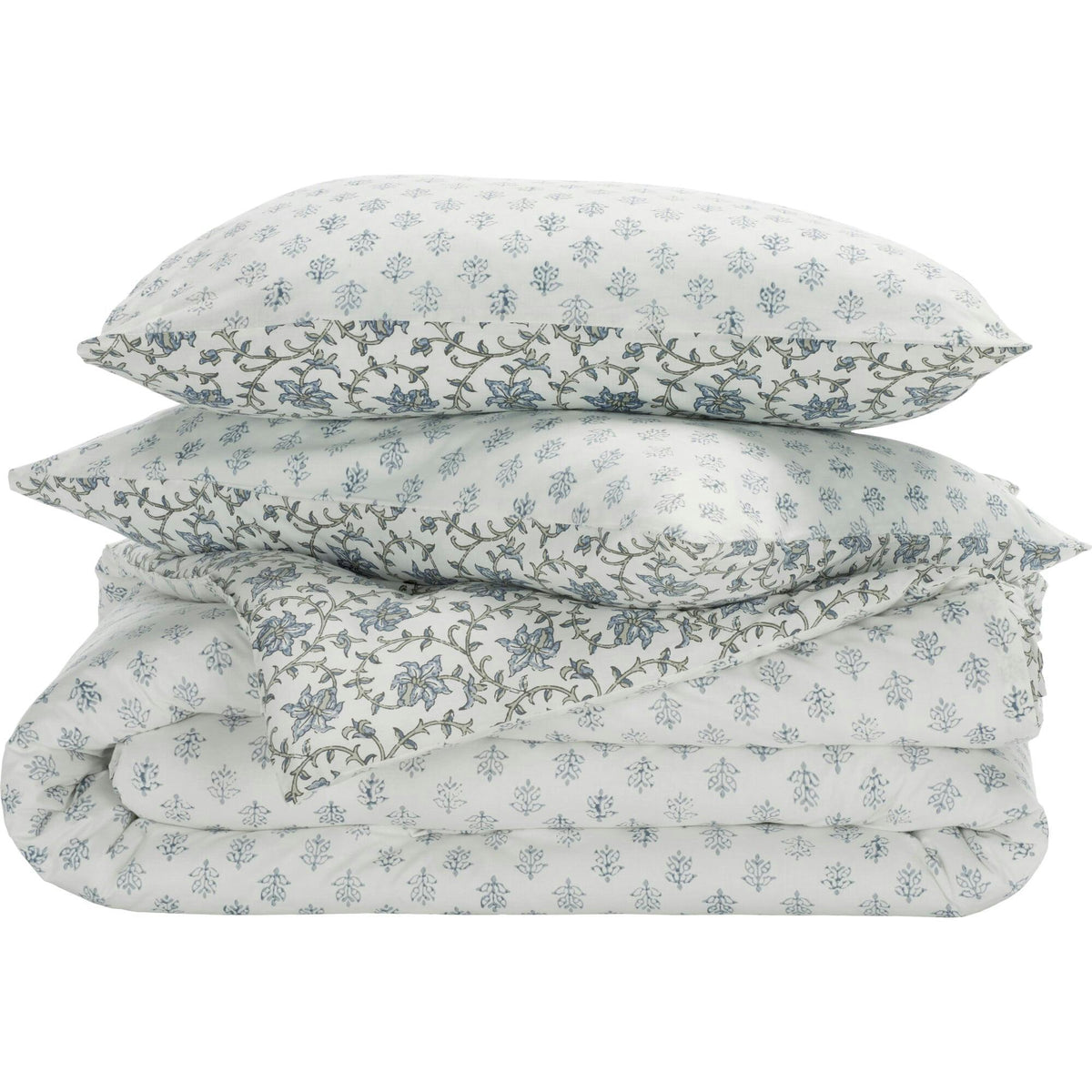 Floral Reversible Comforter Set, Blue
