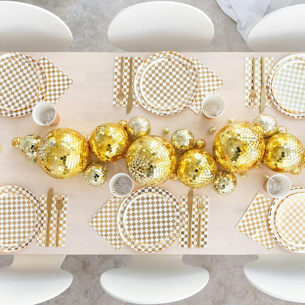 Check It! Gold Clash Check Guest Napkins