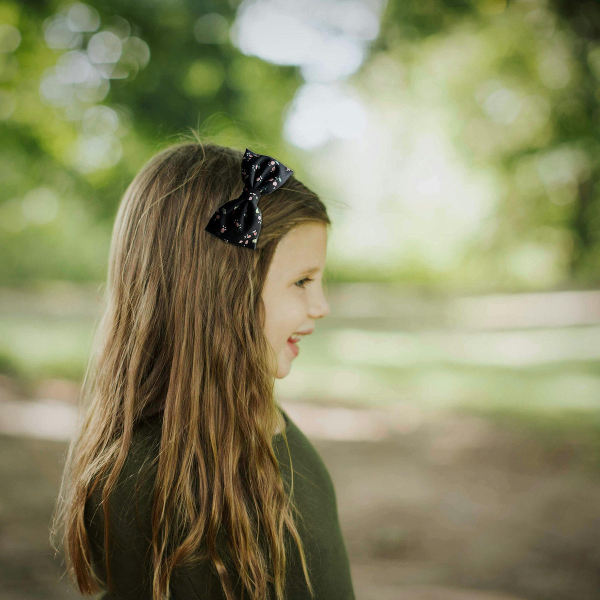 Liberty of London Bow Headband, Black/Pink Floral