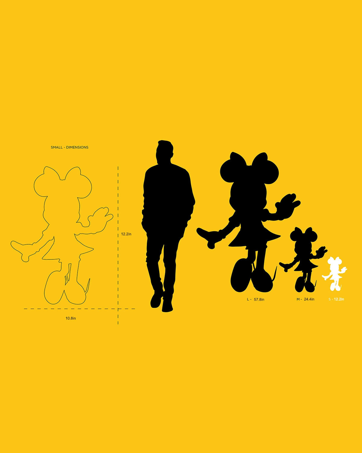 Mickey WELCOME Black & Gold 12in