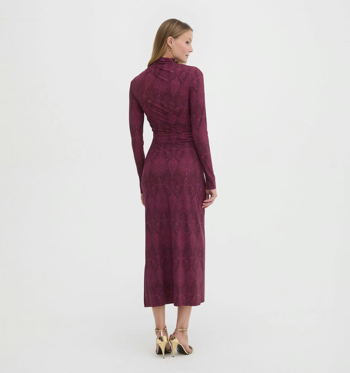 The Rizzo Dress - Plum Damask