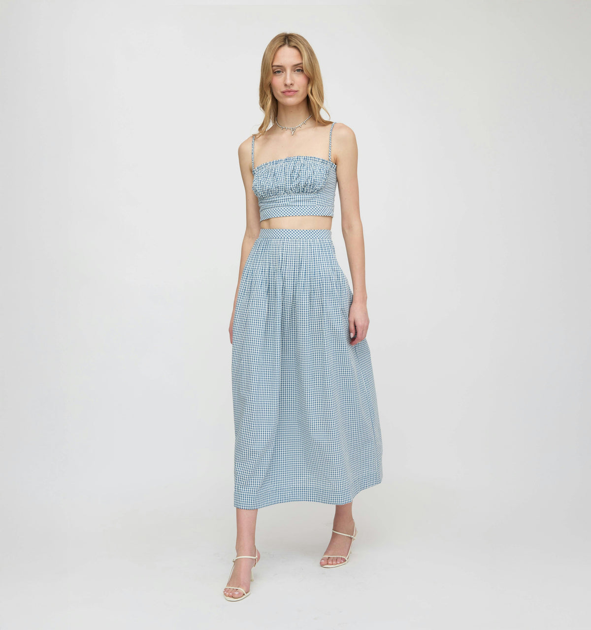 The Ame Skirt - Lagoon Gingham