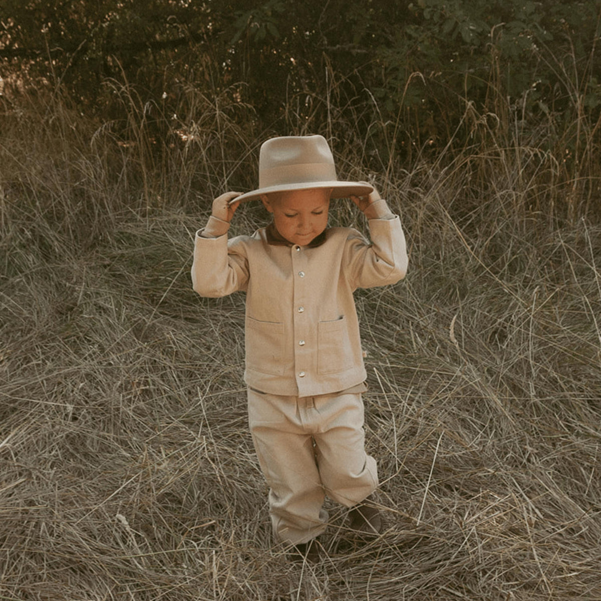 Organic Twill Button Jacket - Oat
