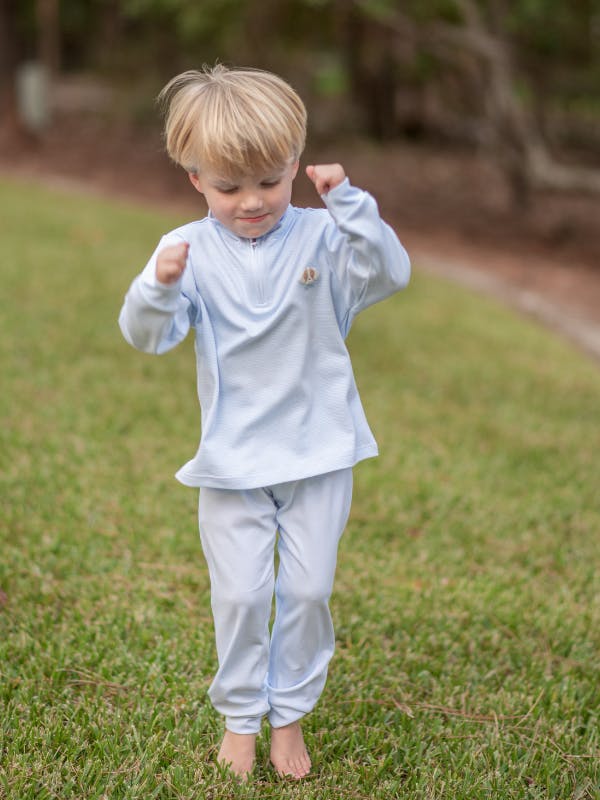 Spotted Half Zip Pullover Set