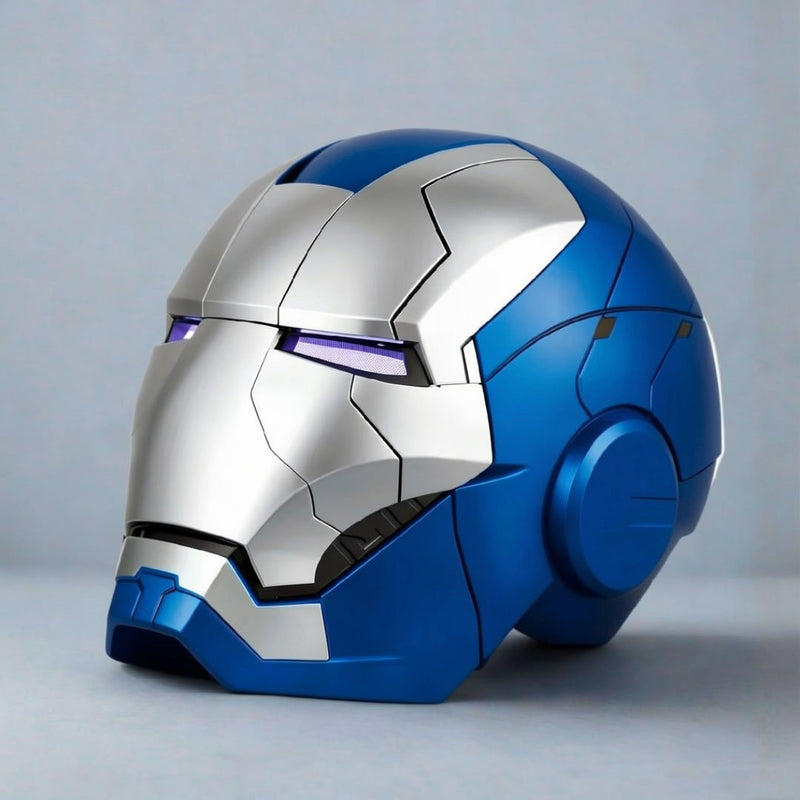 Blue Iron Man MK5 Helmet "Pepper" (With Jarvis - Voice, Remote, and Touch Control)