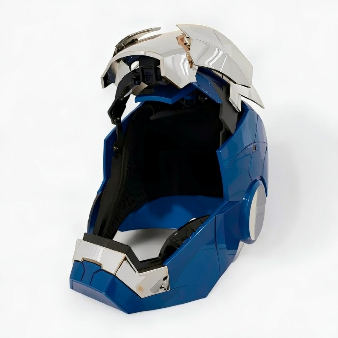 Blue Iron Man MK5 Helmet "Pepper" (With Jarvis - Voice, Remote, and Touch Control)