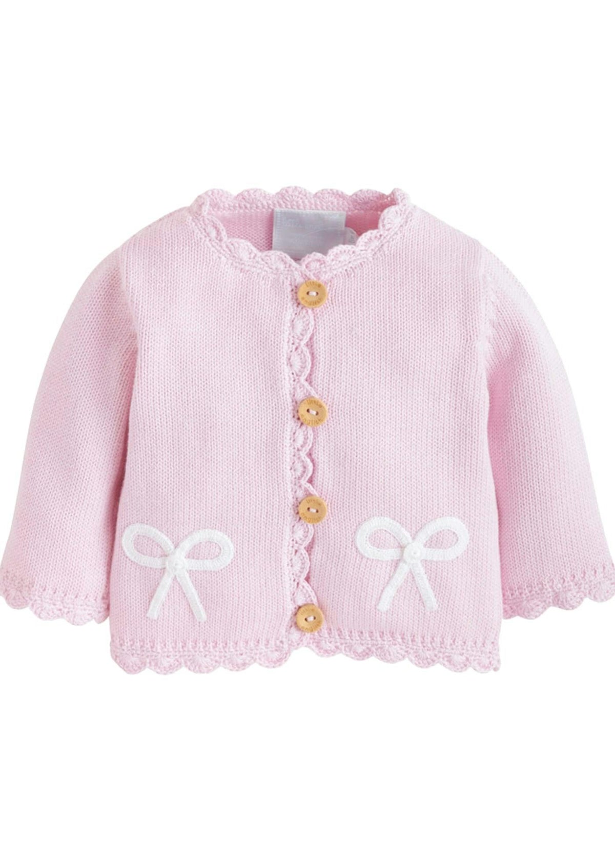 Crochet Cardigan - Pink Bow