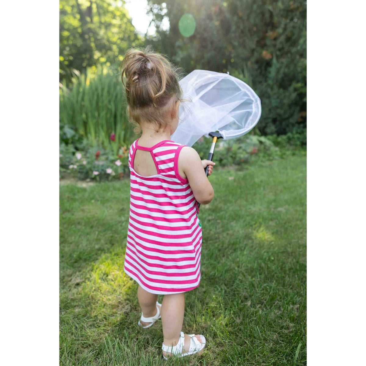 Stripe Knit Dress With Flower