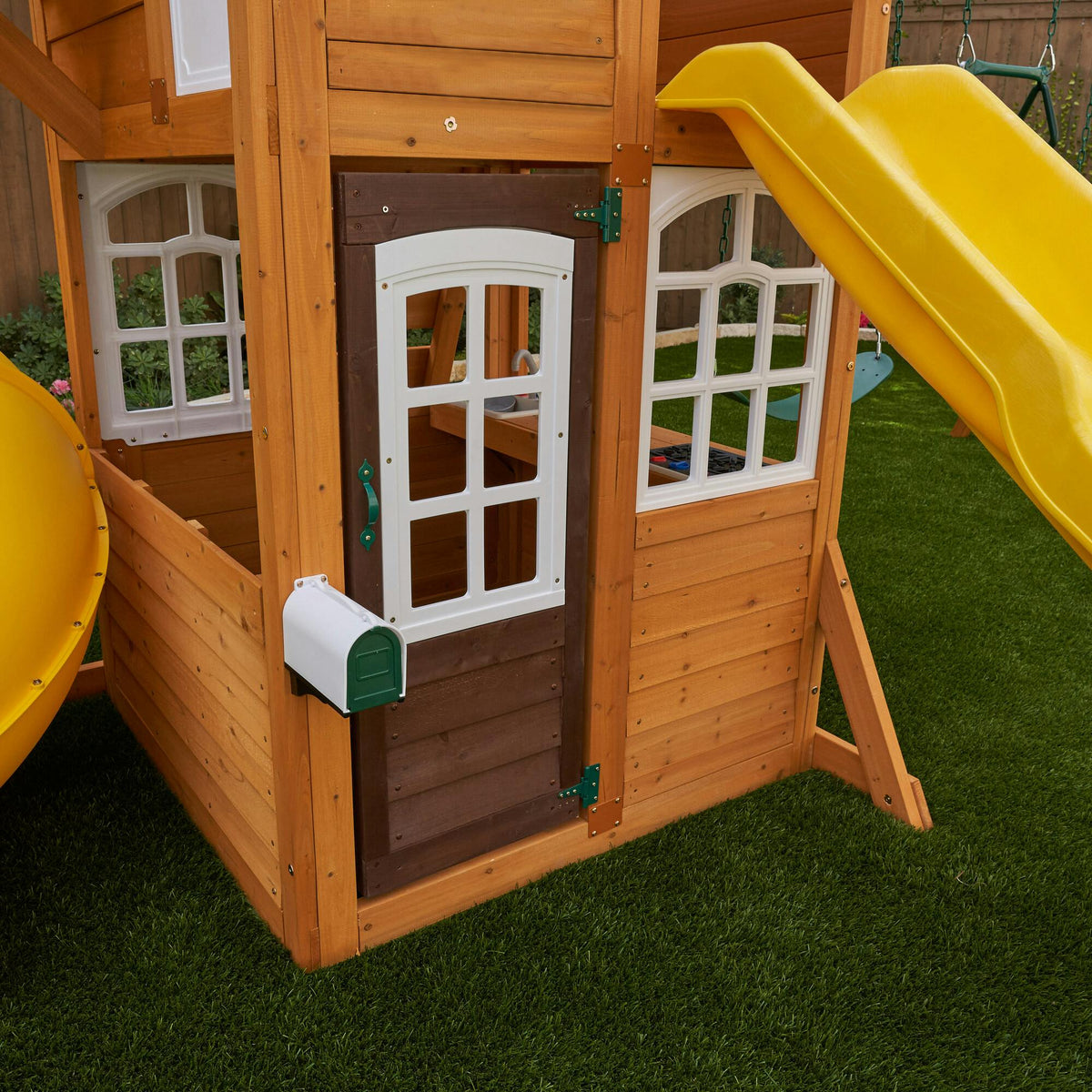Castlewood Wooden Swing Set / Playset With Clubhouse