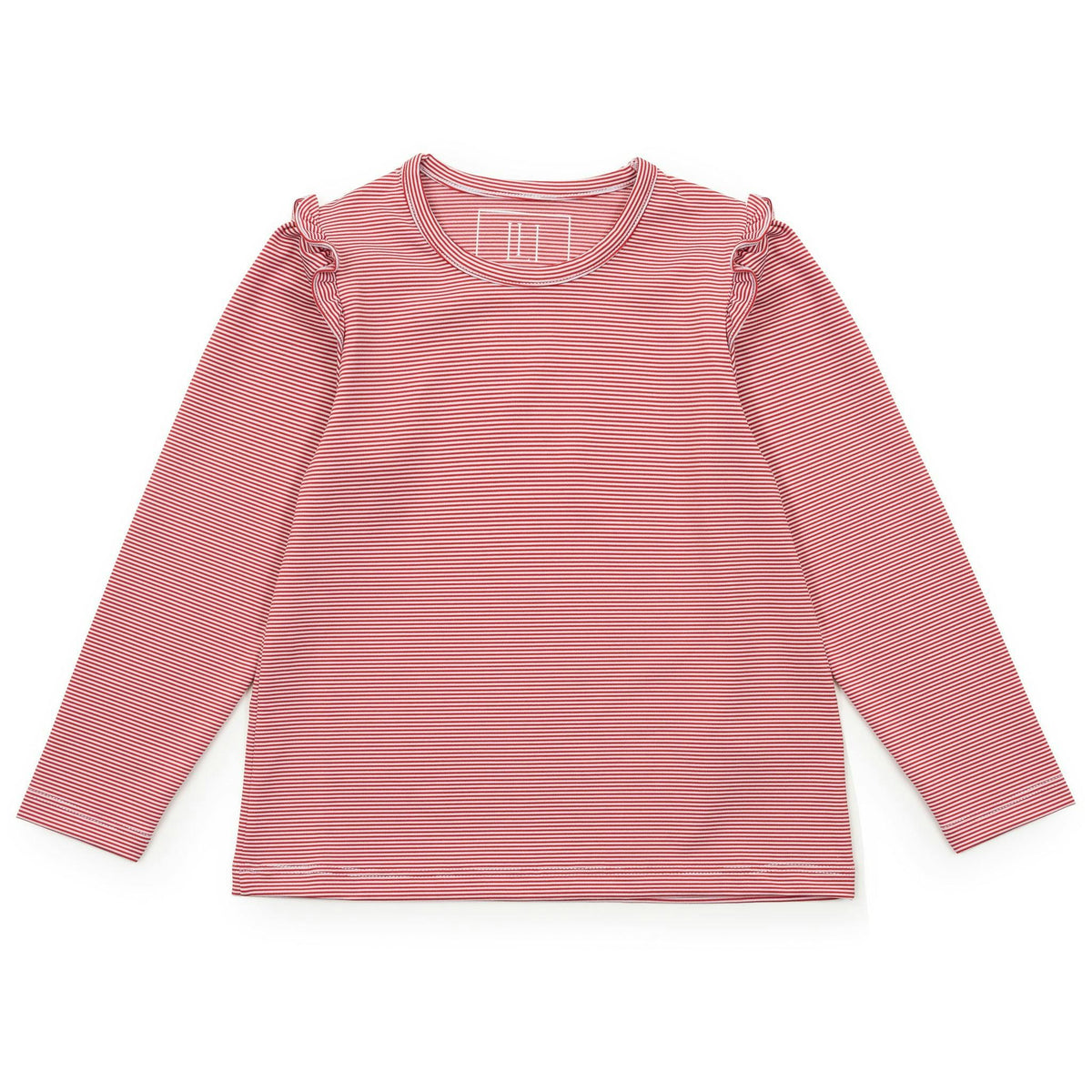 Mia Girls' Longsleeve Performance Top by LH Sport Red Stripes (Old Fit - Runs Large)