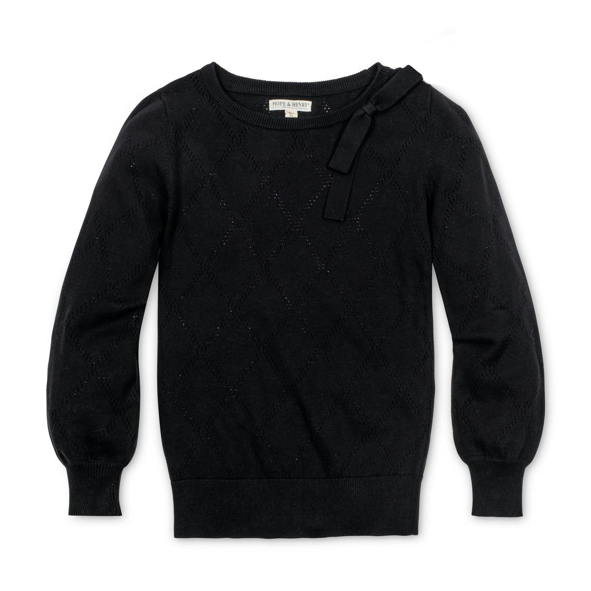 Organic Bow Detail Pointelle Sweater