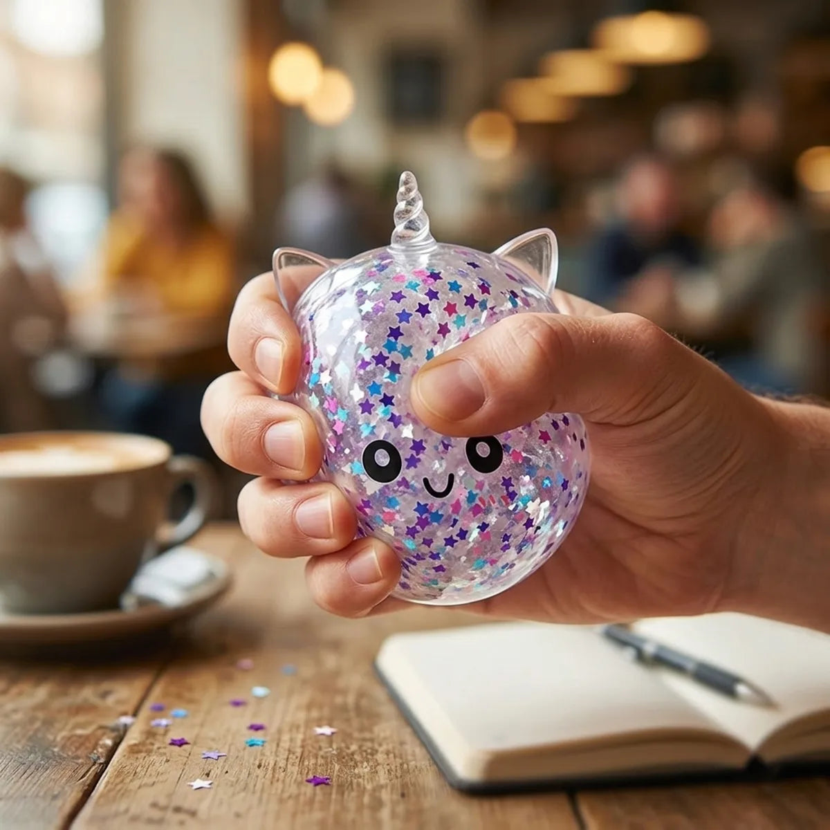Stardust White Unicorn Sparkle Dumpling Squishy