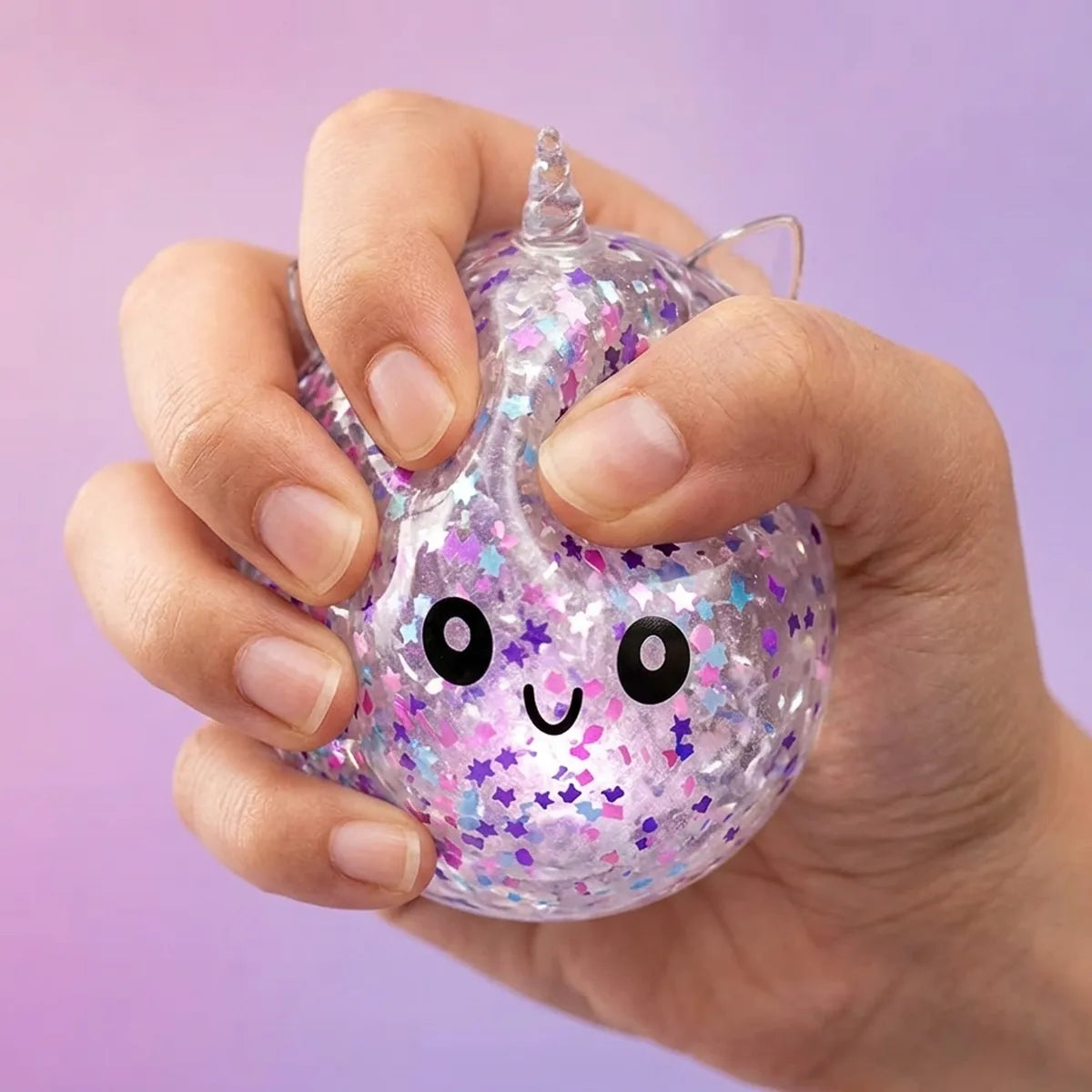 Stardust White Unicorn Sparkle Dumpling Squishy