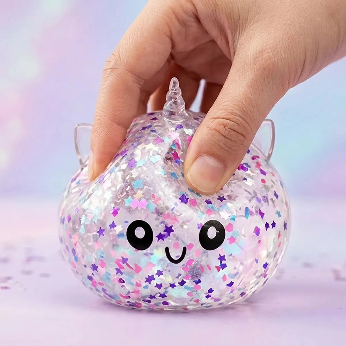Stardust White Unicorn Sparkle Dumpling Squishy