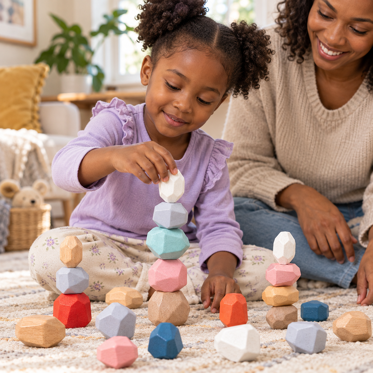 Wooden Stacking Stones Balancing Set