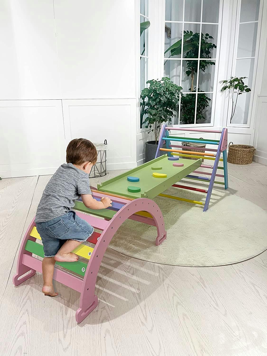 Hazel | Foldable Pikler Triangle Set with Slide, Ramp and Rocker
