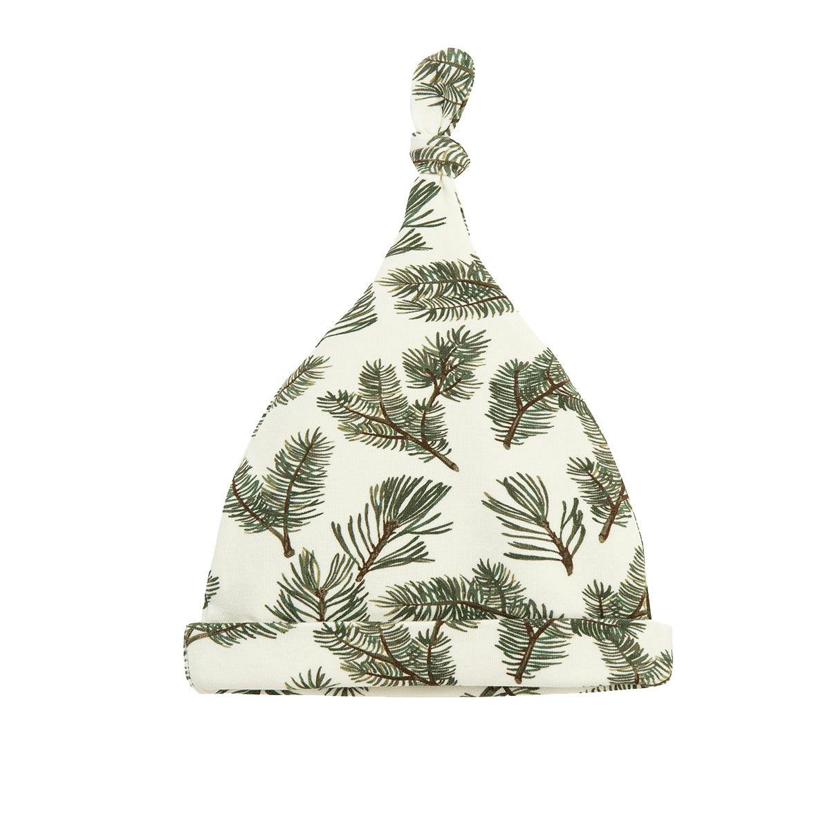 Pine Brushed Newborn Gown & Hat Set