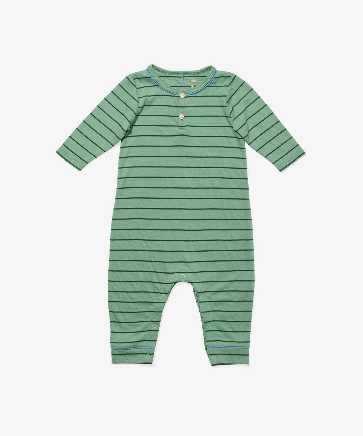 Campbell Romper, Sage Fine Stripe