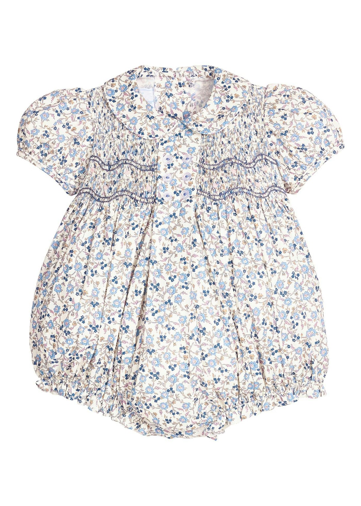 Smocked Bridget Bubble - Wisteria Floral