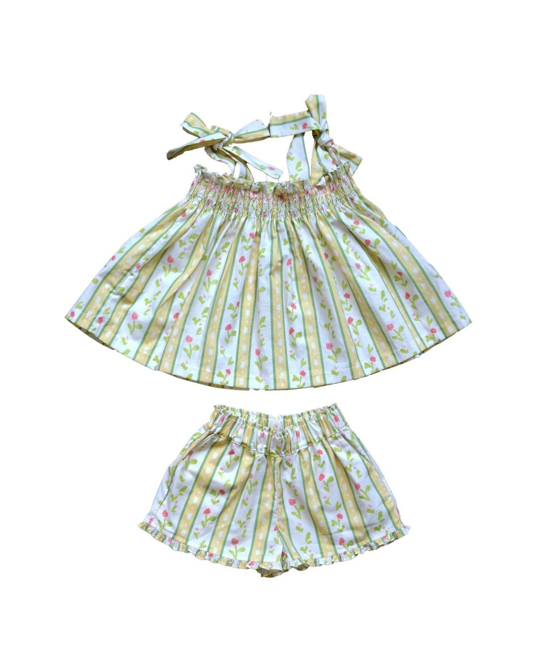 Teatime Set in Vivian Stripe in Daffodil