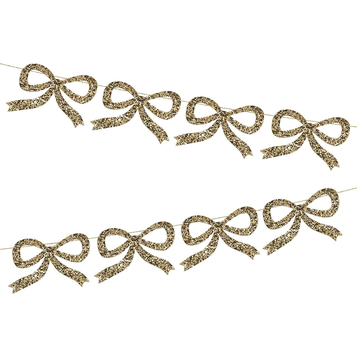 Gold Glitter Bow Garland